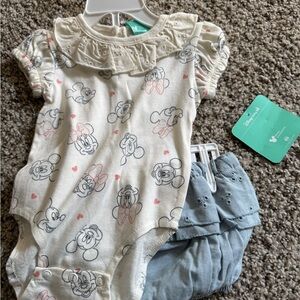 Disney Baby Minnie Mouse Onesie and Skirt Set